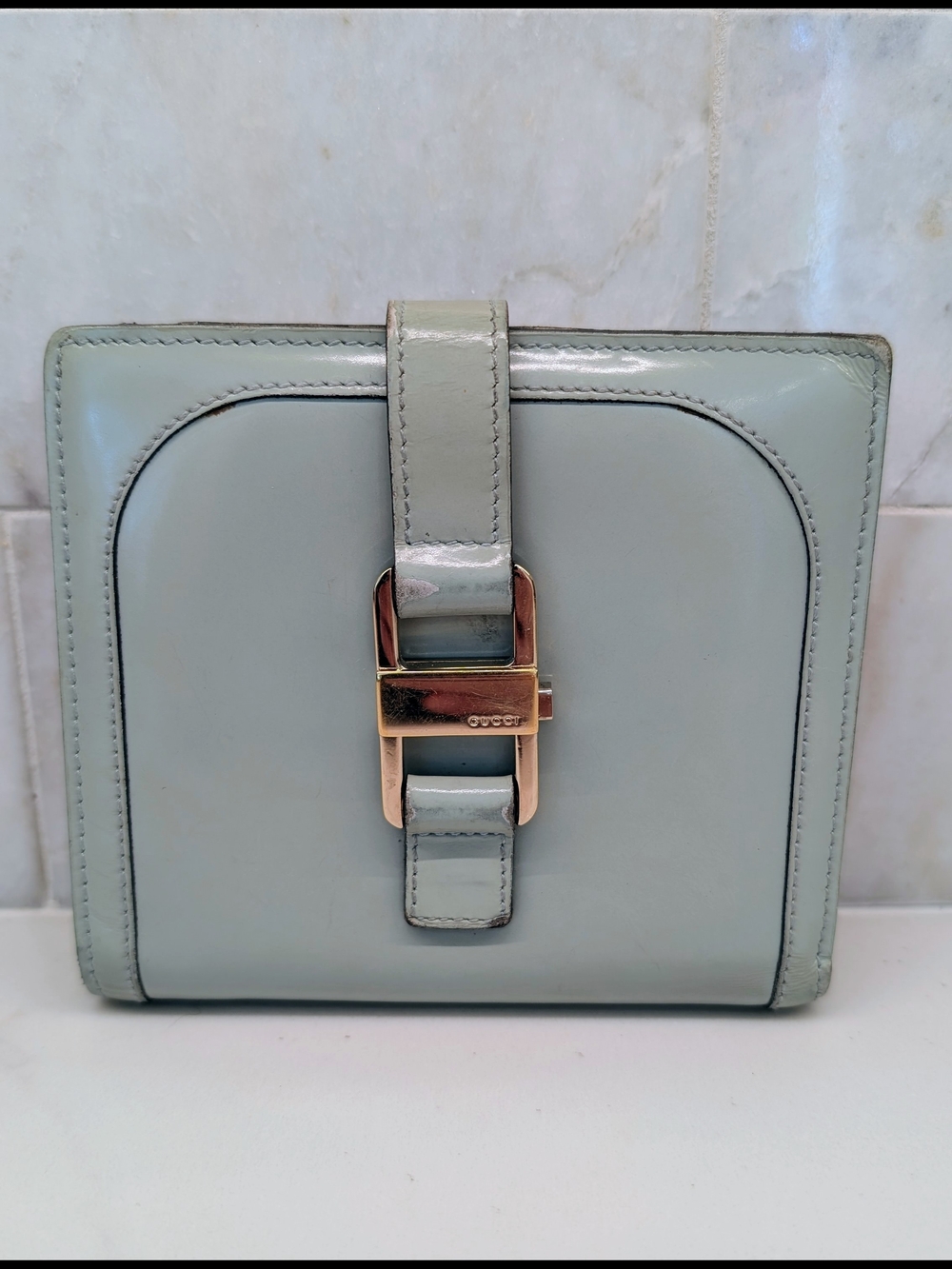 Gucci Mint Patent calfskin Leather Jackie Wallet